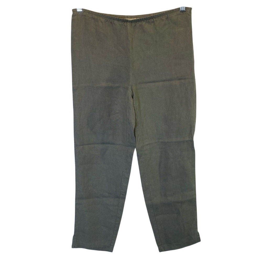 Eileen Fisher Cropped Linen Pants Women's XS Relaxed Lightweight Summer Side Zip